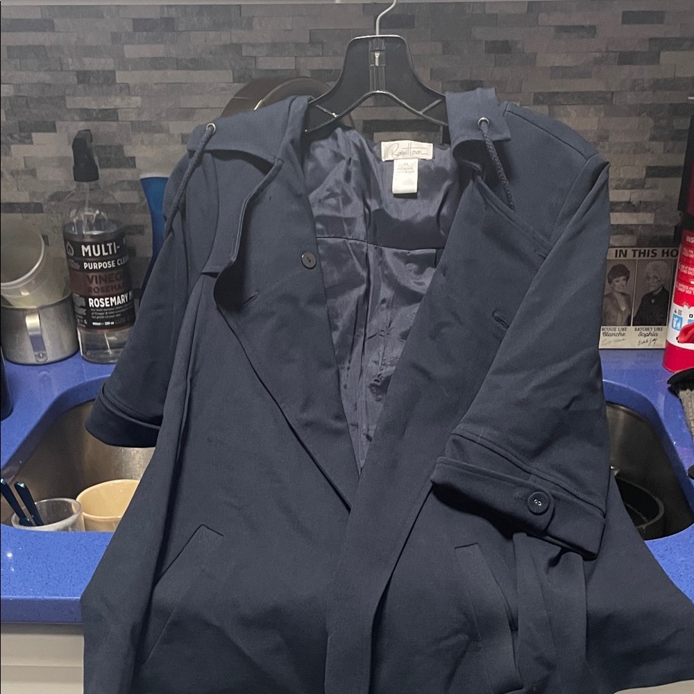Robert Rose Navy Hooded Trench Coat